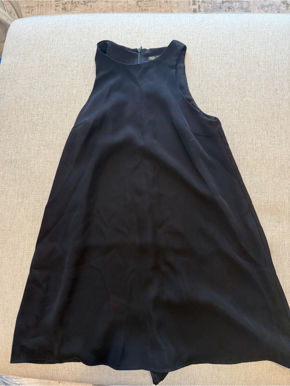 Zara Black Mini Dress with Built-In Shorts – Approx. Size S